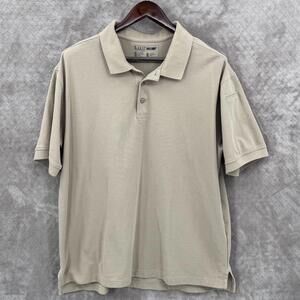 5.11 Tactical Polo Shirt Mens XL Beige Short Sleeve Uniform Workwear Tactical